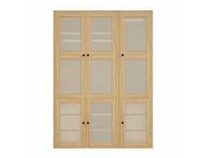Armoire 6 porte(s) battante 6 tiroir(s) MODFU coloris bois clair largeur 135 cm
