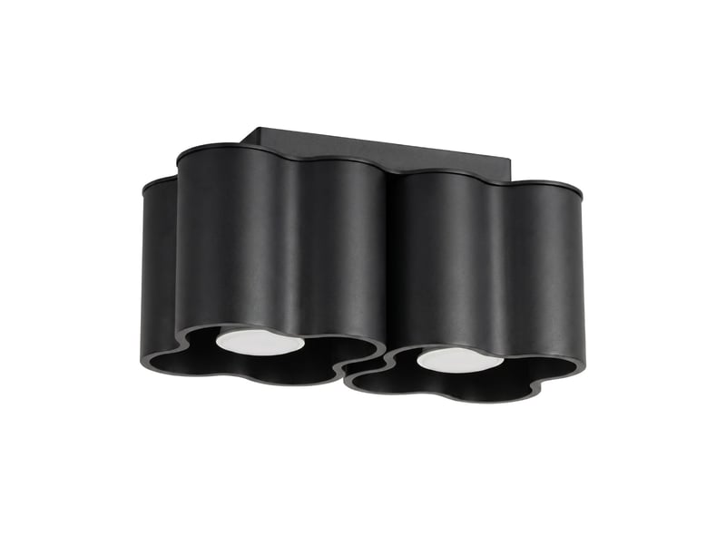  Plafonnier ovio 2 noir gu10 aluminium moderne 12x24.5x12cm SL.3338 - Conforama A