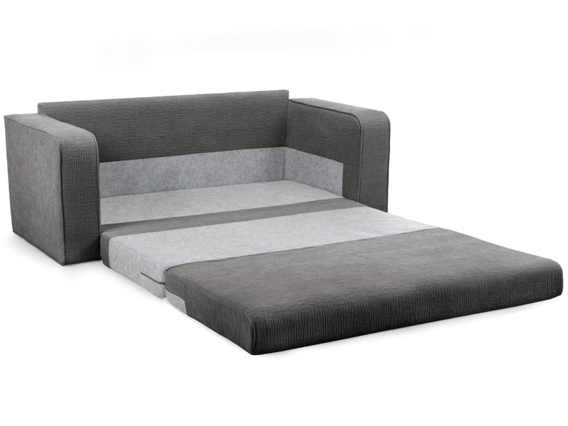 Bobochic canapé droit convertible déplimousse come tissu texturé gris foncé COME - Conforama D