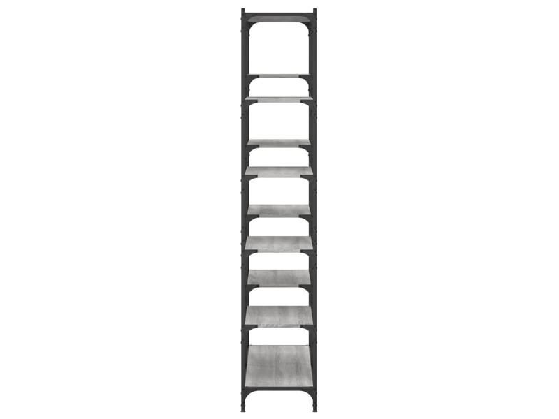  Bibliothèque, meuble de rangement salon sonoma gris 100x32x170 cm bois d'ingénierie et fer  - Conforama E