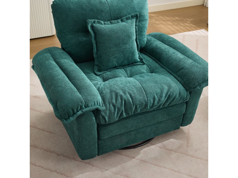  Fauteuil pivotant 1 place en tissu chenille vert W3750S00001 - Conforama D