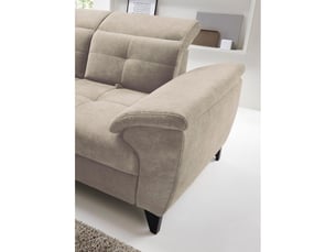 Canapé d'angle beige 5 places angle gauche ressorts ondulés inferno