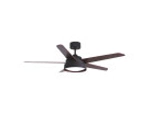 Ventilateur de plafond fabrilamp lebeche dc marronnoyermarronchêne 5 pales 132 cm 6 vitesses led 25 w télécommande