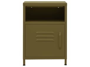 Table de chevet - cabinet de chevet - table de nuit vert olive 35x35x51 cm acier