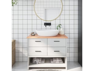 Comptoir de salle de bain, plan de travail marron clair 100x50x2 cm bois traité cf65817