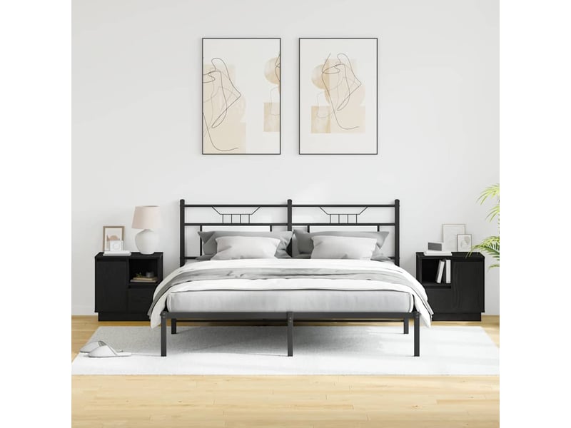  Table de chevet - cabinet de chevet - table de nuit 2 pc chêne noir 50 x 34,5 x 50 cm.  - Conforama C