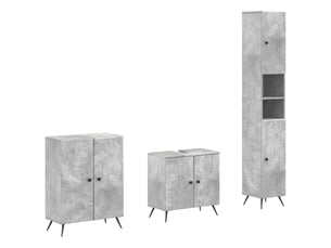 Ensemble de meuble de salle de bain 3 pièces breda gris béton cf63353
