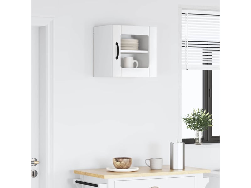  Meuble mural de cuisine, cabinet en verre mural blanc brillant 40x31x40cm shl2768  - Conforama D