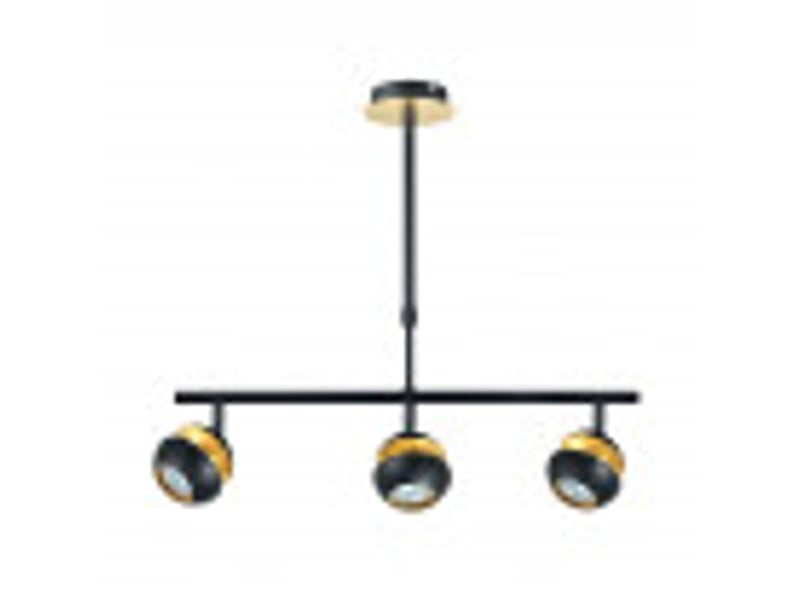  Fabrilamp beethoven, suspension, moderne, 3 x gu10, noirdoré, 44-68 x 56.5 x 12 cm 142053009 - Conforama B