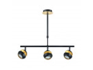 Fabrilamp beethoven, suspension, moderne, 3 x gu10, noirdoré, 44-68 x 56.5 x 12 cm