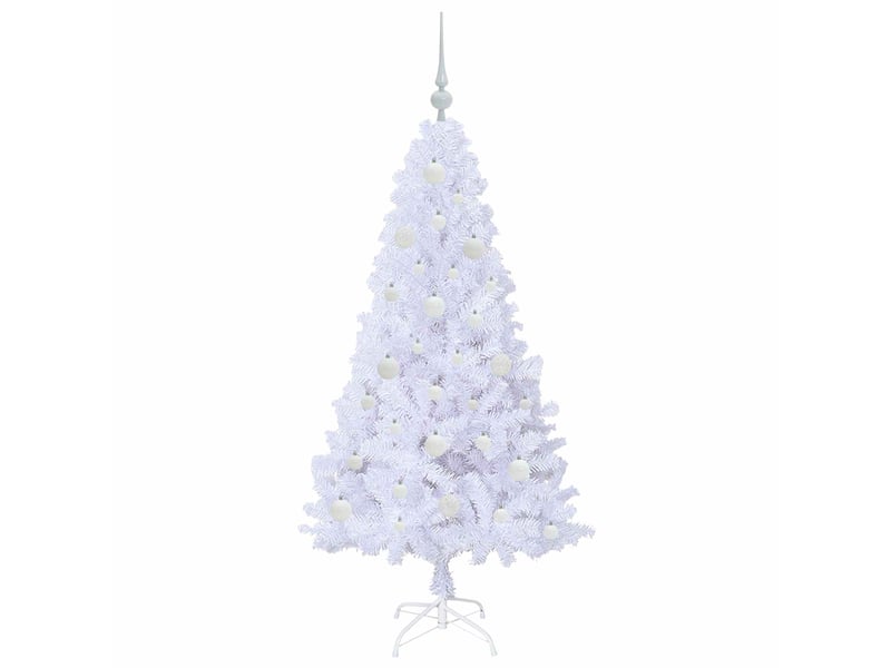  Sapin de noël - arbre de noël artificiel blanc 150 cm pvc et acier  - Conforama D