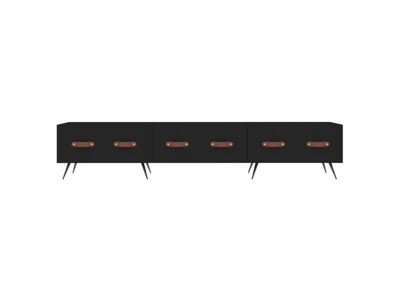  Meuble tv - banc tv - meuble de rangement noir 150x36x30 cm bois d'ingénierie  - Conforama E