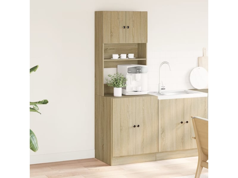  Meuble de rangement, armoire de cuisine chêne sonoma 60x50x180cm bois d'ingénierie  - Conforama C