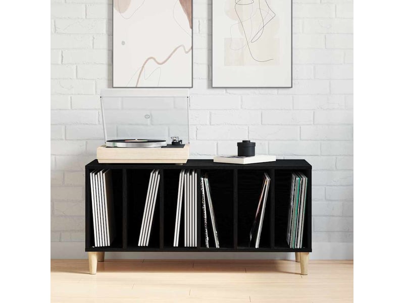  Meuble à vinyles, armoire à disques chêne noir 100x38x48 cm bois d'ingénierie shl38358  - Conforama D
