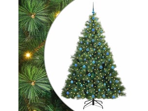 Sapin de noël artificiel, arbre de noël avec 300 led vert 210 cm pe et pvc shl9726