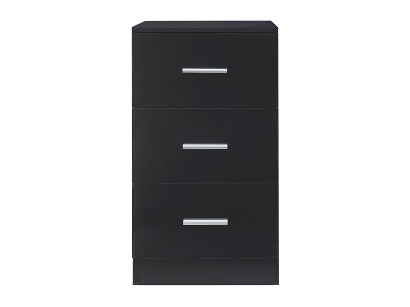 Set de 2 tables de chevet avec 3 tiroirs panneau de particules 66 x 37 x 35 cm noir b ant 03_0010607  - Conforama E