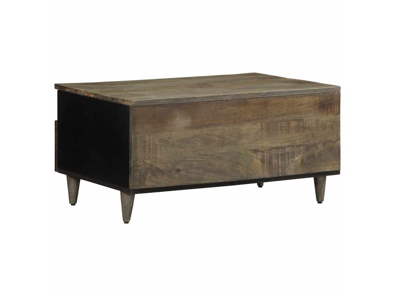  Table basse - table de salon - table à thé gris clair 80x54x40 cm bois massif de manguier  - Conforama E