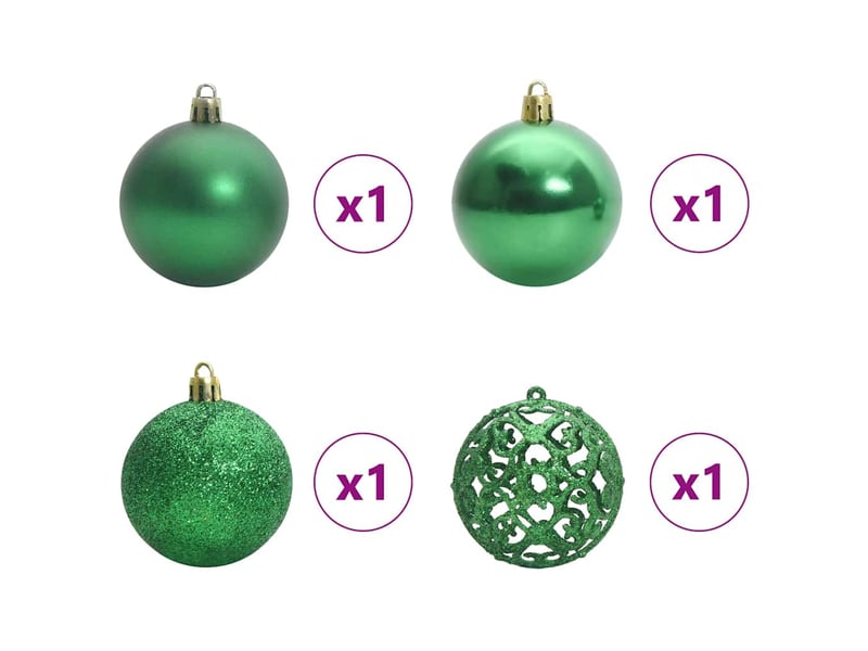  Ensemble de boules de noël 61 pcs 150 led blanc chaud ø 6 cm  - Conforama E