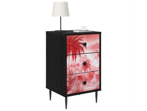 Table de chevet - cabinet de chevet - table de nuit aachen chêne noir 36 x 33 x 61 cm