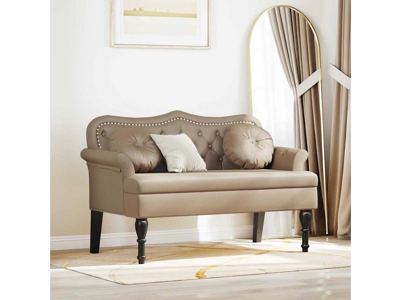  Banc chesterfield, canapé 2 places cappuccino 120,5x65x75 cm simili cuir  - Conforama B