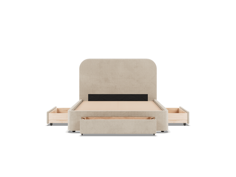  Lit 3 tiroirs 2p beige nova 160x200 cm  slome  - Conforama A