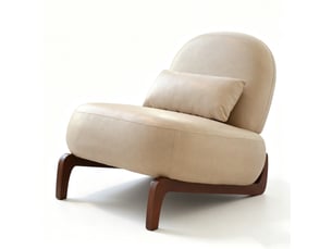 Fauteuil fixe SANS MARQUE  Cuir / Tissu beige vendu A l'unité
