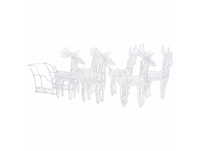  Décoration de noël rennes et traîneau 320 led acrylique  - Conforama C