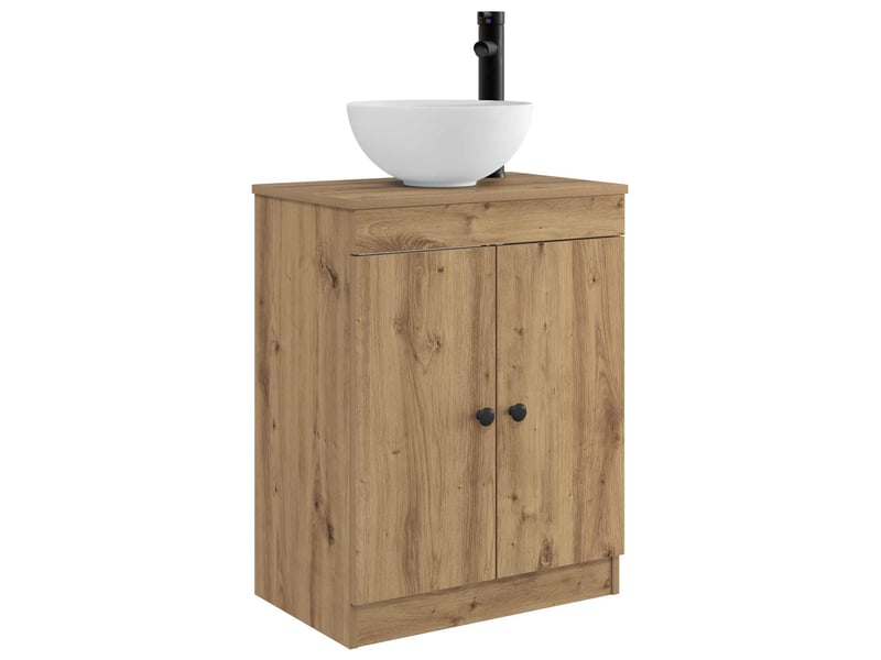  Meuble de salle de bain avec évier chêne artisanal shl343  - Conforama A