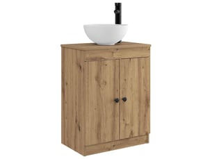 Meuble de salle de bain avec évier chêne artisanal shl343