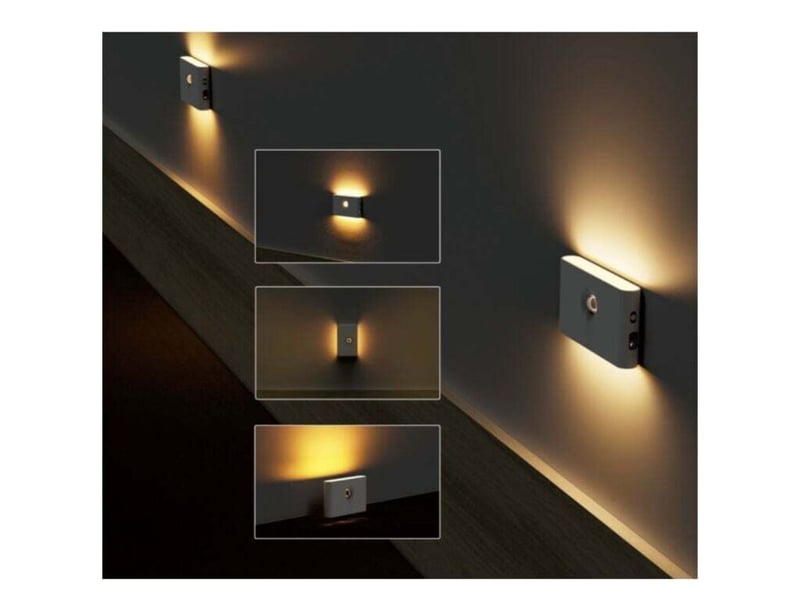  Enowelir lot de 1 veilleuse led à détecteur de mouvement, lampes à induction rechargeables usb, lampe à induction led magnétique pour chambre, cuisine  - Conforama C