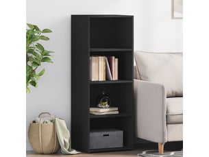 Buffet haut - bahut - meuble de rangement noir 45x41x124 cm bois d'ingénierie