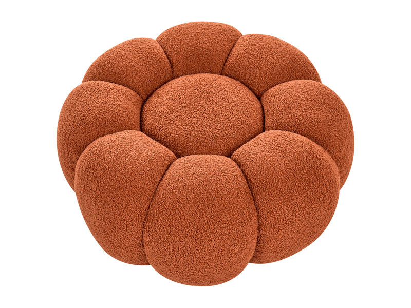  Pouf beaufort bouclé marron  - Conforama E