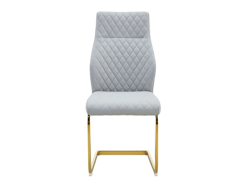  Lot de 2 chaises de salle à manger en similicuir pu gris clair et métal doré W3658P391054 - Conforama A