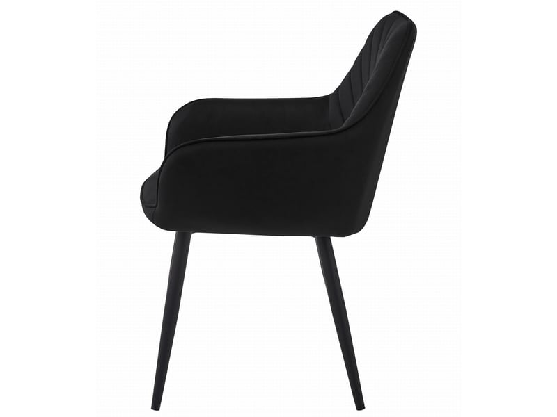  Lot de 2 chaises avec accoudoirs nana en velours noir  - Conforama E