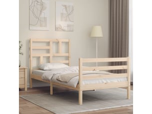 Lit adulte, lit simple, cadre de lit sans matelas 100x200cm bois massif cf10523