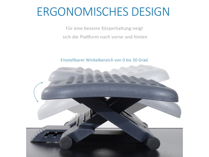 Repose-pieds repose-pieds relax pour bureau, réglable en hauteur, plastique, gris foncé, 46x35cm 922-002 - Conforama D