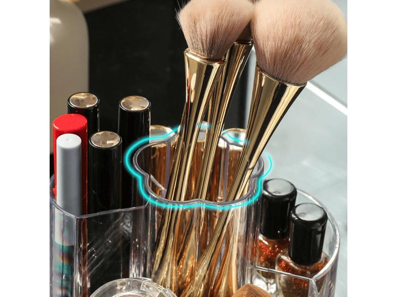  Organisateur cosmétique rotatif - plateau à pinceaux transparent support transparent plateau à pinceaux de maquillage  - Conforama E