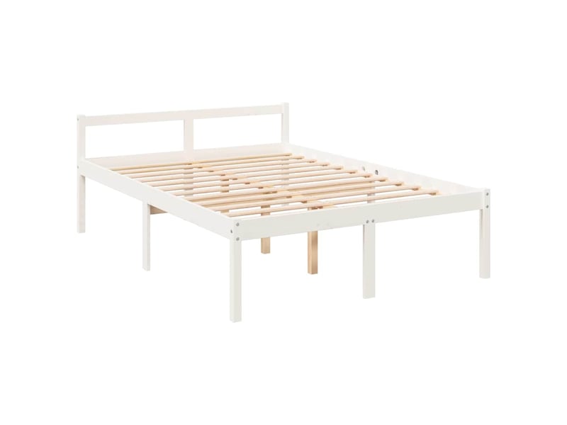  Lit double- lit adulte -  lit pour personne âgée sans matelas blanc 135x190 cm  - Conforama B