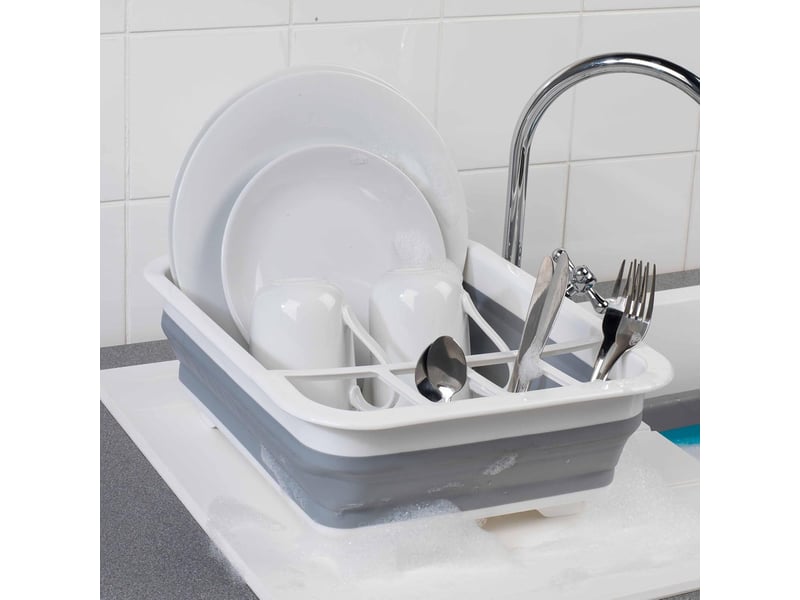  Égouttoir à vaisselle pliable avec porte-ustensiles – pour la maison ou le camping  - Conforama C
