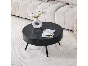 Table basse rond(e) coloris noir MEUBLIV  - 70 cmx70 cm