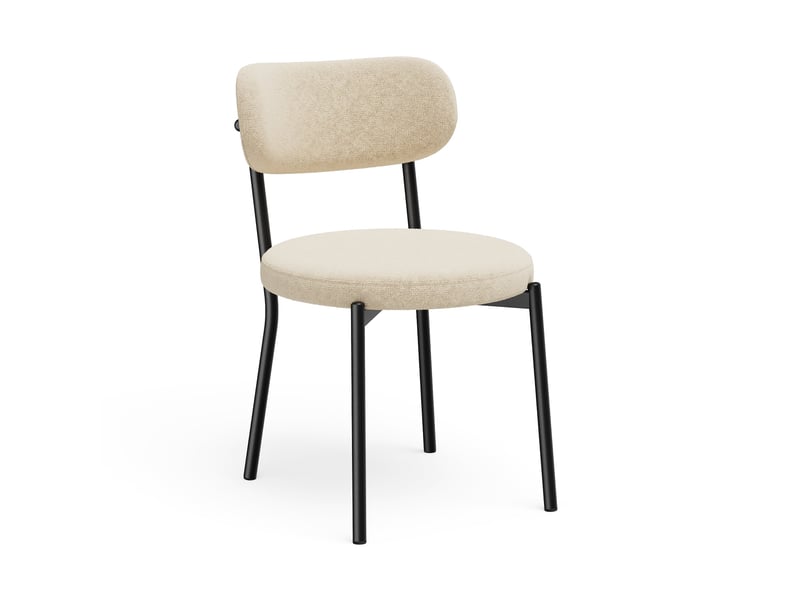  Lot de 2 chaises en tissu tramé toucher doux beige bailey SC66VTB - Conforama A