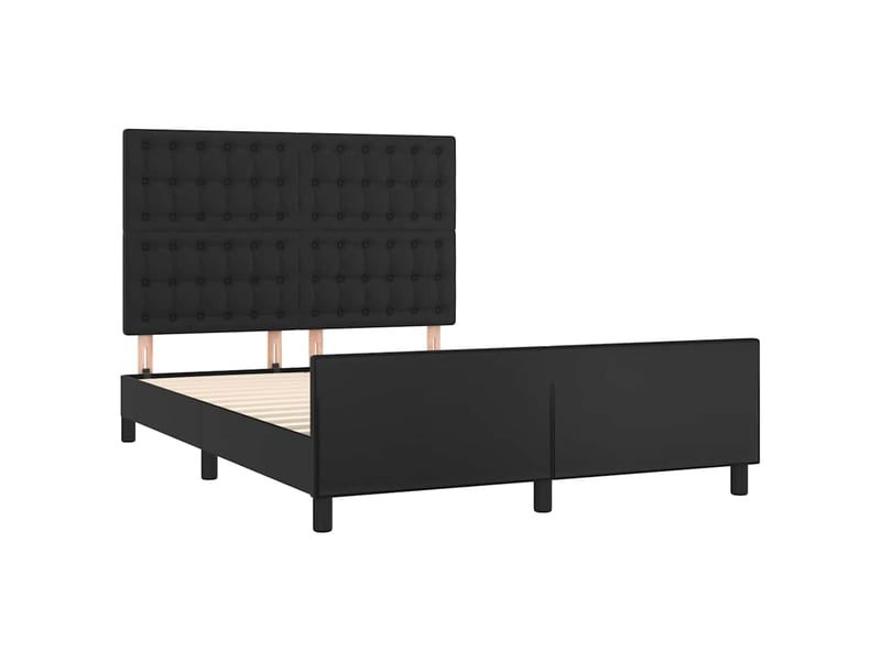  Lit double- lit adulte -  cadre de lit sans matelas noir 140x190 cm similicuir  - Conforama C