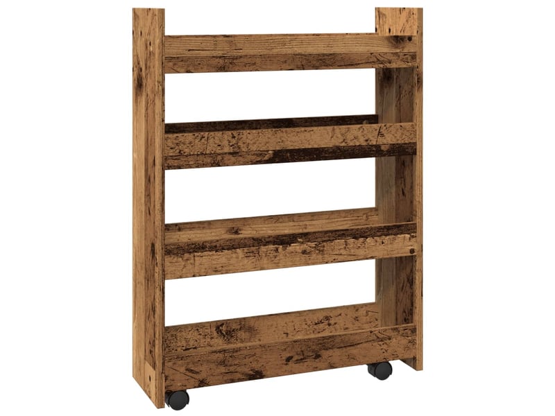 Chariot de rangement étroit pour bureau 4 niveaux vieux bois - Conforama A