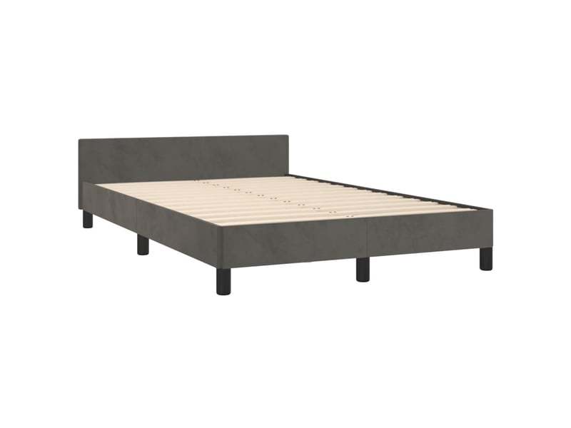 Lit double- lit adulte - cadre de lit sans matelas gris foncé 120x190 cm velours - Conforama D