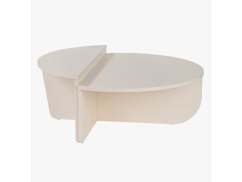  Table basse ronde couleur bois blanc d90 cm  - Conforama A