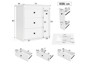 Meuble vasque blanc laqué mdf et céramique 76×46×82 cm, 4 tiroirs dont 1 coulissant latéral à 2 niveaux, sur pieds