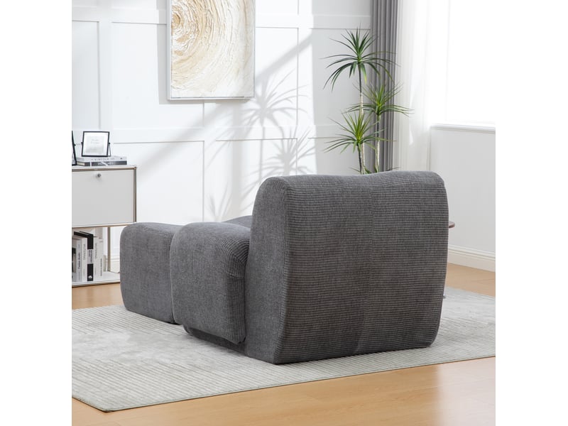  Fauteuil tcqpz avec repose-pieds en chenille gris 113 x 94 x 78,5 cm 1 place sans montage emballage sous vide  - Conforama D