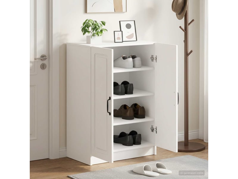  Meuble à chaussures, cabinet à chaussures utrecht 59,5x39,5x87 cm blanc  - Conforama B