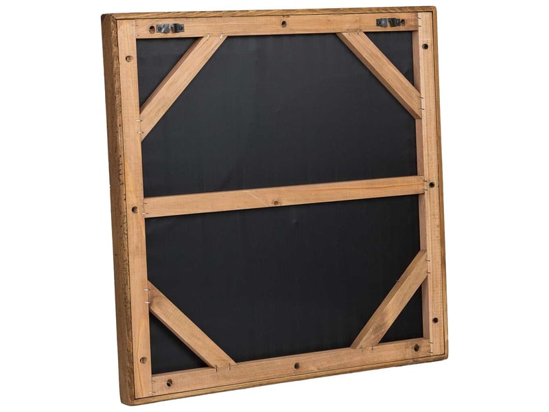  Tableau artisanal en bois recyclé relief jaune 62x4x62 cm h  - Conforama D