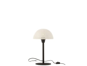 Lampe champignon en métal blanc 21x21x37 cm